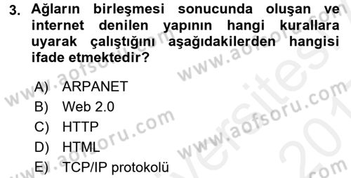 İnternet Yayıncılığı Dersi 2016 - 2017 Yılı (Final) Dönem Sonu Sınavı 3. Soru