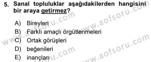 İnternet Yayıncılığı Dersi 2016 - 2017 Yılı (Final) Dönem Sonu Sınav Soruları 5. Soru