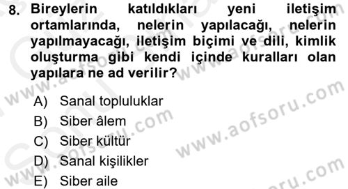 İnternet Yayıncılığı Dersi 2016 - 2017 Yılı (Final) Dönem Sonu Sınav Soruları 8. Soru