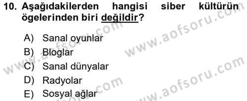 İnternet Yayıncılığı Dersi 2017 - 2018 Yılı 3 Ders Sınav Soruları 10. Soru