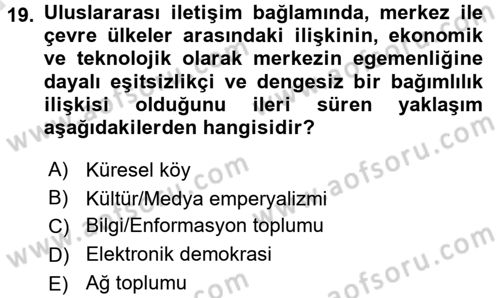 İnternet Yayıncılığı Dersi Ara Sınavı Deneme Sınav Soruları 19. Soru