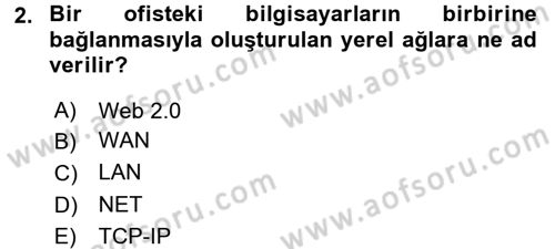 İnternet Yayıncılığı Dersi Ara Sınavı Deneme Sınav Soruları 2. Soru
