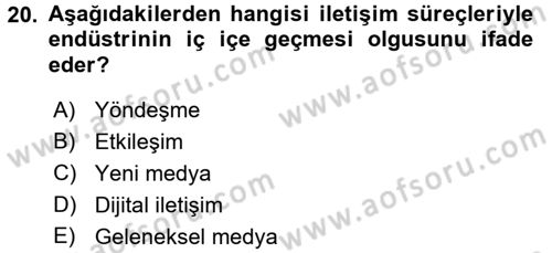 İnternet Yayıncılığı Dersi Ara Sınavı Deneme Sınav Soruları 20. Soru