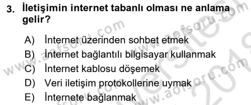 İnternet Yayıncılığı Dersi Ara Sınavı Deneme Sınav Soruları 3. Soru