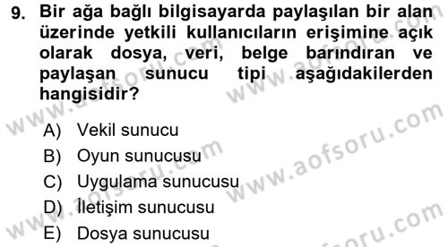 İnternet Yayıncılığı Dersi Ara Sınavı Deneme Sınav Soruları 9. Soru