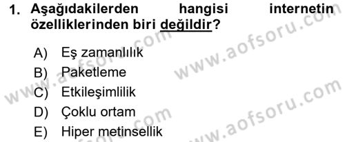 İnternet Yayıncılığı Dersi 2017 - 2018 Yılı (Final) Dönem Sonu Sınav Soruları 1. Soru