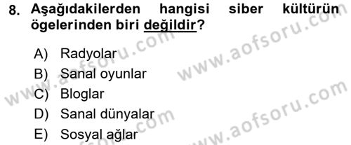 İnternet Yayıncılığı Dersi 2017 - 2018 Yılı (Final) Dönem Sonu Sınav Soruları 8. Soru