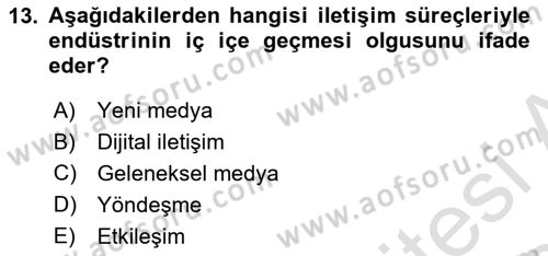 İnternet Yayıncılığı Dersi Ara Sınavı Deneme Sınav Soruları 13. Soru