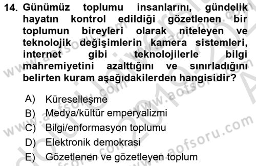 İnternet Yayıncılığı Dersi 2019 - 2020 Yılı (Vize) Ara Sınav Soruları 14. Soru