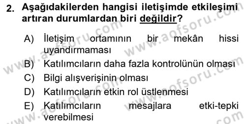 İnternet Yayıncılığı Dersi Ara Sınavı Deneme Sınav Soruları 2. Soru