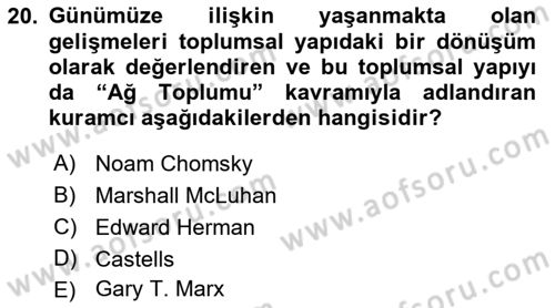 İnternet Yayıncılığı Dersi Ara Sınavı Deneme Sınav Soruları 20. Soru