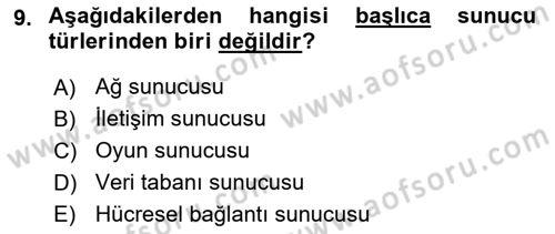 İnternet Yayıncılığı Dersi Ara Sınavı Deneme Sınav Soruları 9. Soru