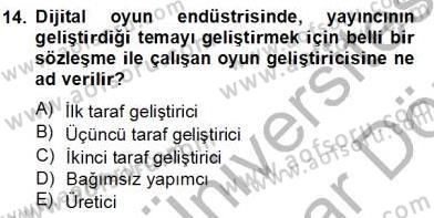 Medya Ekonomisi ve İşletmeciliği Dersi 2012 - 2013 Yılı (Final) Dönem Sonu Sınav Soruları 14. Soru