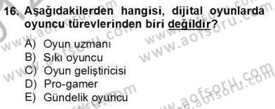 Medya Ekonomisi ve İşletmeciliği Dersi 2012 - 2013 Yılı (Final) Dönem Sonu Sınav Soruları 16. Soru