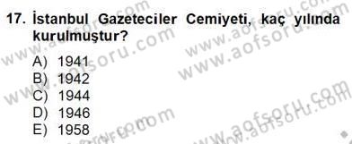 Medya Ekonomisi ve İşletmeciliği Dersi 2012 - 2013 Yılı (Final) Dönem Sonu Sınav Soruları 17. Soru