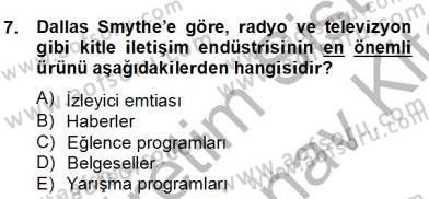 Medya Ekonomisi ve İşletmeciliği Dersi 2012 - 2013 Yılı (Final) Dönem Sonu Sınav Soruları 7. Soru