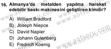 Medya Ekonomisi ve İşletmeciliği Dersi 2013 - 2014 Yılı (Vize) Ara Sınav Soruları 16. Soru