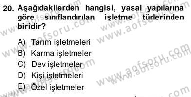 Medya Ekonomisi ve İşletmeciliği Dersi 2013 - 2014 Yılı (Vize) Ara Sınav Soruları 20. Soru