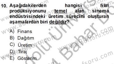 Medya Ekonomisi ve İşletmeciliği Dersi 2013 - 2014 Yılı (Final) Dönem Sonu Sınav Soruları 10. Soru