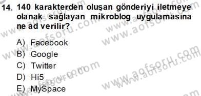 Medya Ekonomisi ve İşletmeciliği Dersi 2013 - 2014 Yılı (Final) Dönem Sonu Sınav Soruları 14. Soru