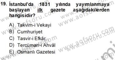 Medya Ekonomisi ve İşletmeciliği Dersi 2013 - 2014 Yılı Tek Ders Sınav Soruları 19. Soru