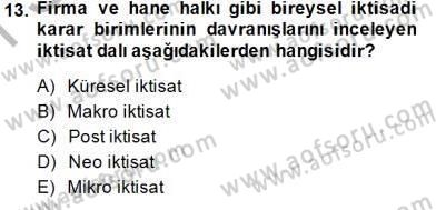 Medya Ekonomisi ve İşletmeciliği Dersi 2014 - 2015 Yılı (Vize) Ara Sınav Soruları 13. Soru