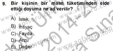 Medya Ekonomisi ve İşletmeciliği Dersi 2014 - 2015 Yılı (Vize) Ara Sınavı 9. Soru