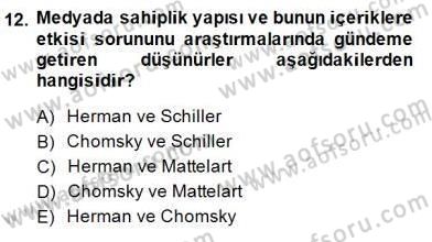 Medya Ekonomisi ve İşletmeciliği Dersi 2014 - 2015 Yılı (Final) Dönem Sonu Sınav Soruları 12. Soru