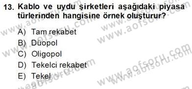 Medya Ekonomisi ve İşletmeciliği Dersi 2014 - 2015 Yılı (Final) Dönem Sonu Sınav Soruları 13. Soru