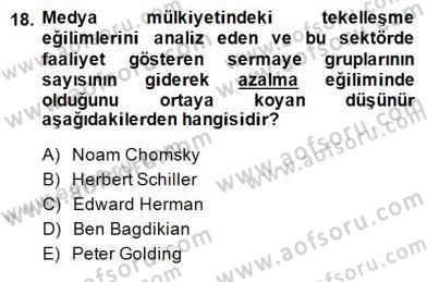 Medya Ekonomisi ve İşletmeciliği Dersi 2014 - 2015 Yılı (Final) Dönem Sonu Sınav Soruları 18. Soru