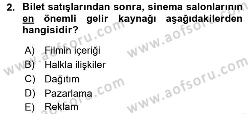 Medya Ekonomisi ve İşletmeciliği Dersi 2015 - 2016 Yılı (Vize) Ara Sınav Soruları 2. Soru
