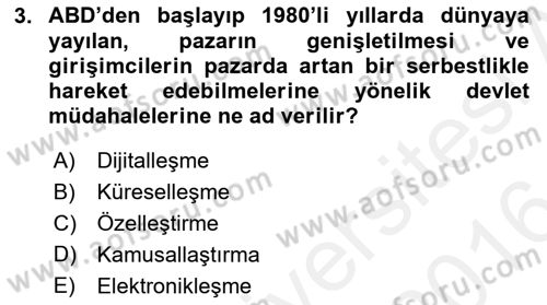 Medya Ekonomisi ve İşletmeciliği Dersi 2015 - 2016 Yılı (Vize) Ara Sınav Soruları 3. Soru