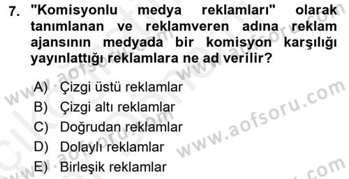 Medya Ekonomisi ve İşletmeciliği Dersi 2015 - 2016 Yılı (Vize) Ara Sınav Soruları 7. Soru