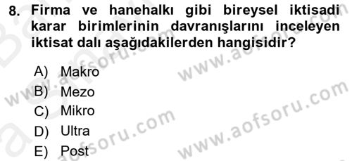 Medya Ekonomisi ve İşletmeciliği Dersi 2015 - 2016 Yılı (Vize) Ara Sınav Soruları 8. Soru