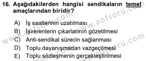 Medya Ekonomisi ve İşletmeciliği Dersi 2015 - 2016 Yılı (Final) Dönem Sonu Sınav Soruları 16. Soru