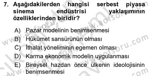 Medya Ekonomisi ve İşletmeciliği Dersi 2015 - 2016 Yılı (Final) Dönem Sonu Sınav Soruları 7. Soru