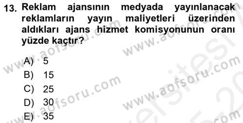 Medya Ekonomisi ve İşletmeciliği Dersi 2015 - 2016 Yılı Tek Ders Sınav Soruları 13. Soru