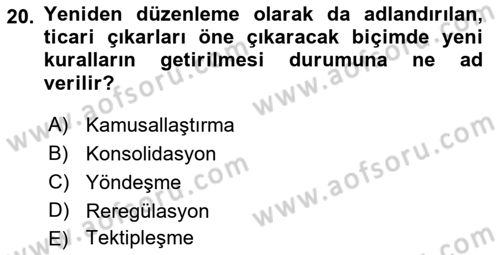 Medya Ekonomisi ve İşletmeciliği Dersi 2015 - 2016 Yılı Tek Ders Sınav Soruları 20. Soru