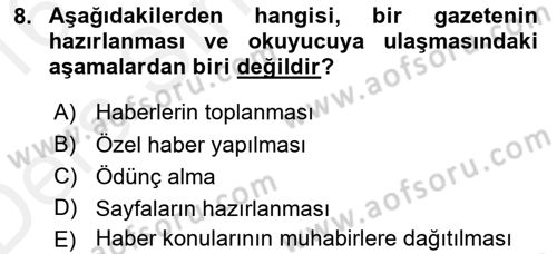 Medya Ekonomisi ve İşletmeciliği Dersi 2015 - 2016 Yılı Tek Ders Sınav Soruları 8. Soru