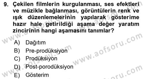 Medya Ekonomisi ve İşletmeciliği Dersi 2016 - 2017 Yılı 3 Ders Sınav Soruları 9. Soru
