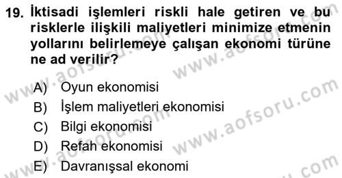 Medya Ekonomisi ve İşletmeciliği Dersi 2016 - 2017 Yılı (Vize) Ara Sınav Soruları 19. Soru