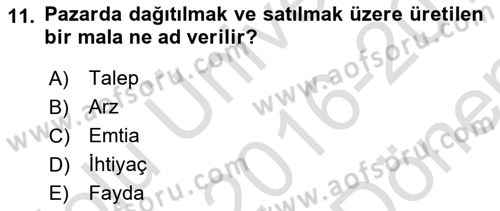 Medya Ekonomisi ve İşletmeciliği Dersi 2016 - 2017 Yılı (Final) Dönem Sonu Sınav Soruları 11. Soru