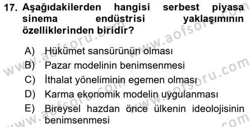 Medya Ekonomisi ve İşletmeciliği Dersi 2016 - 2017 Yılı (Final) Dönem Sonu Sınav Soruları 17. Soru