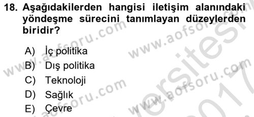Medya Ekonomisi ve İşletmeciliği Dersi 2016 - 2017 Yılı (Final) Dönem Sonu Sınav Soruları 18. Soru