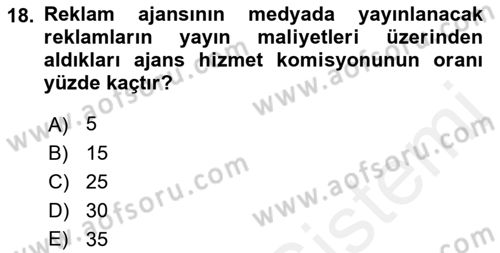 Medya Ekonomisi ve İşletmeciliği Dersi 2017 - 2018 Yılı 3 Ders Sınav Soruları 18. Soru