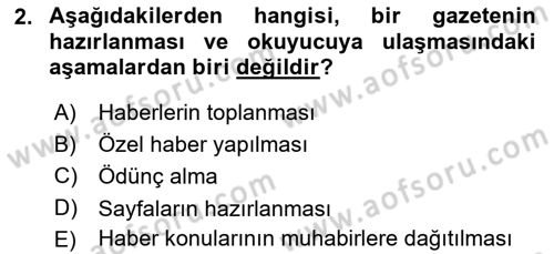 Medya Ekonomisi ve İşletmeciliği Dersi 2017 - 2018 Yılı 3 Ders Sınav Soruları 2. Soru