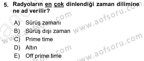 Medya Ekonomisi ve İşletmeciliği Dersi 2017 - 2018 Yılı 3 Ders Sınavı 5. Soru