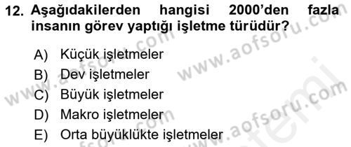 Medya Ekonomisi ve İşletmeciliği Dersi 2017 - 2018 Yılı (Vize) Ara Sınav Soruları 12. Soru