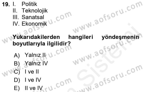 Medya Ekonomisi ve İşletmeciliği Dersi 2017 - 2018 Yılı (Vize) Ara Sınav Soruları 19. Soru