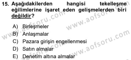 Medya Ekonomisi ve İşletmeciliği Dersi 2017 - 2018 Yılı (Final) Dönem Sonu Sınav Soruları 15. Soru